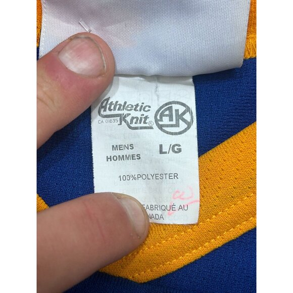 Athletic Knit Hockey Jersey Men's Size Large V-Neck Sportwear Blue - Picture 7 of 10